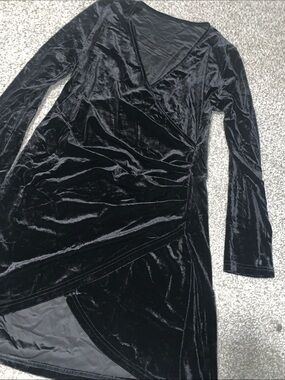 Black Velvet Wrap Dress